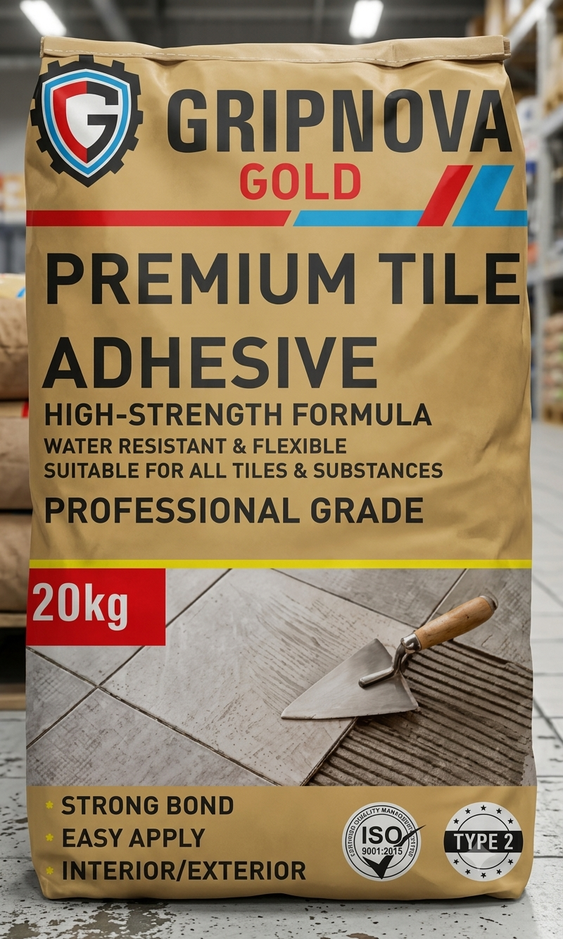 Gripnova Gold tile adhesive packaging